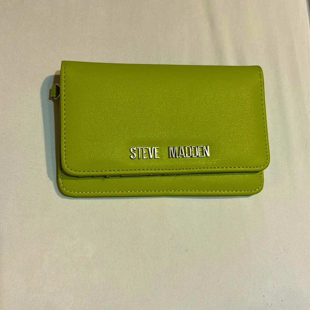 Steve Madden lime green wallet.